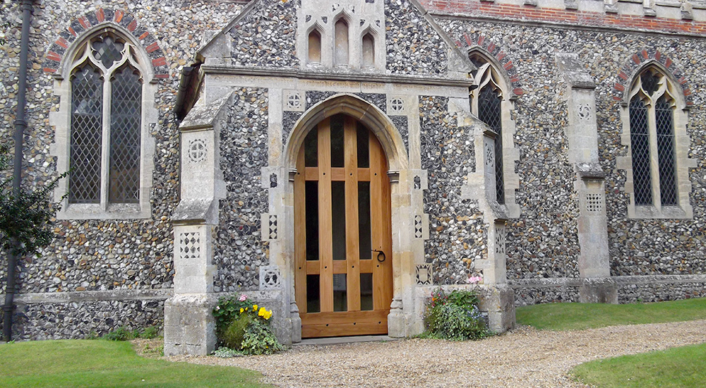 Oak Church door installed, Elmswell